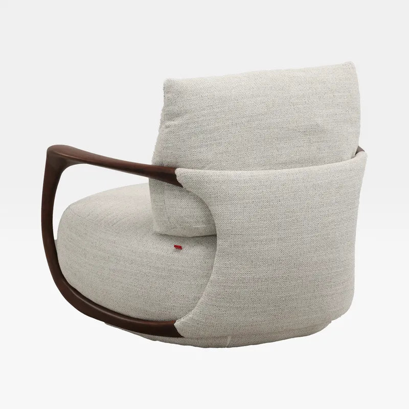 ARMCHAIR  B207-010 CREAM NOGAL WOOD
