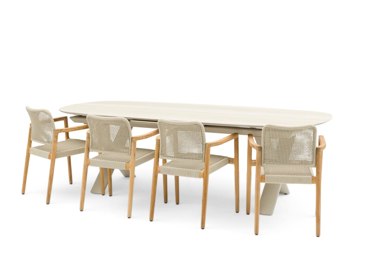 ALBASTRO ORGANIC - ALUMINIUM FRAME WITH CERMIC TABLE TOP