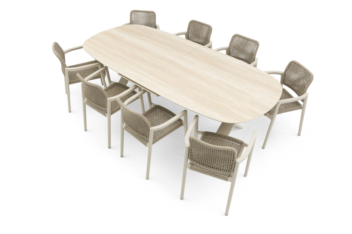 ALBASTRO ORGANIC - ALUMINIUM FRAME WITH CERMIC TABLE TOP