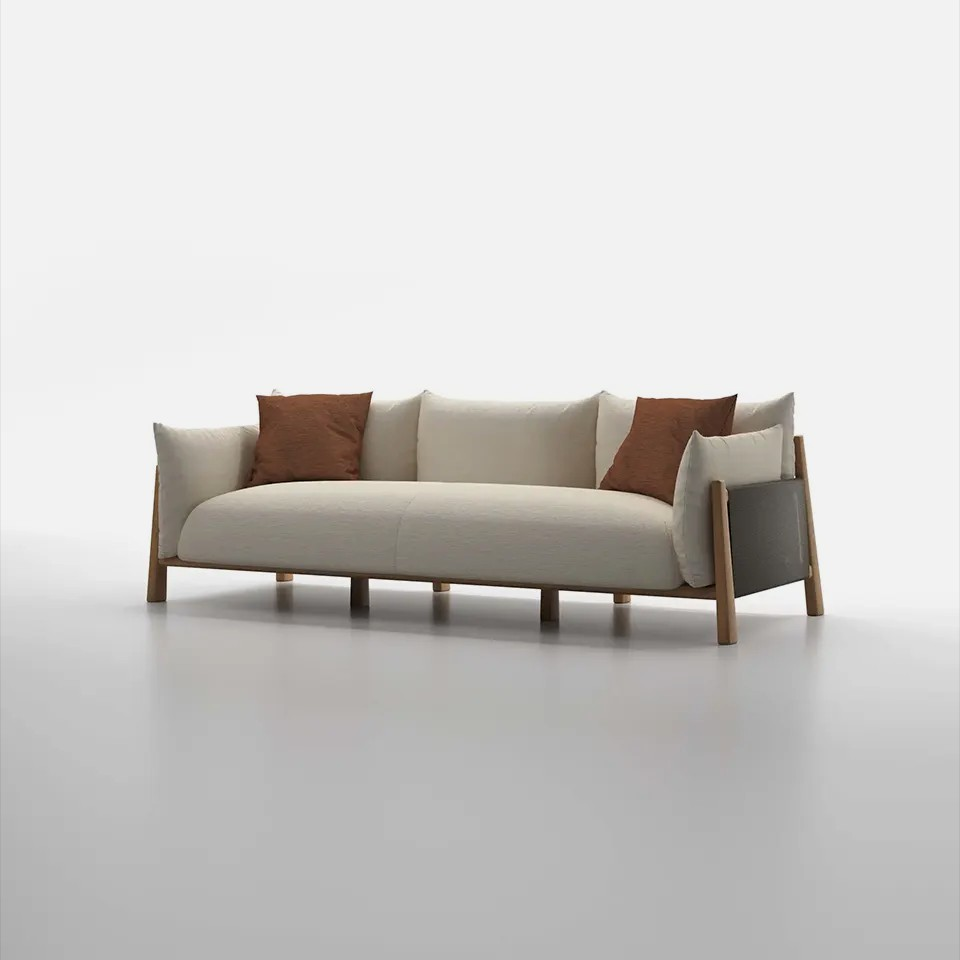 SOFA  SAFARI 3 SEATERS NATURAL OUTDOOR 2.275 W X 947 D X 762 H MM