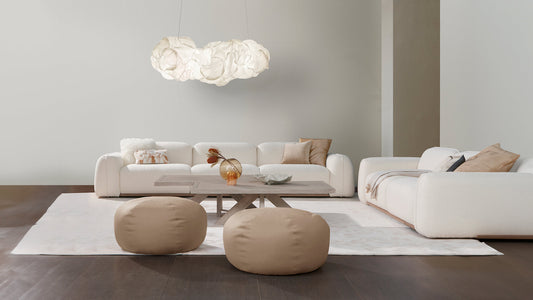 SOFA B101-020-OFO LOVE SEAT TWO PIECES  A2267 1 A CREMA FABRIC OAK WOOD