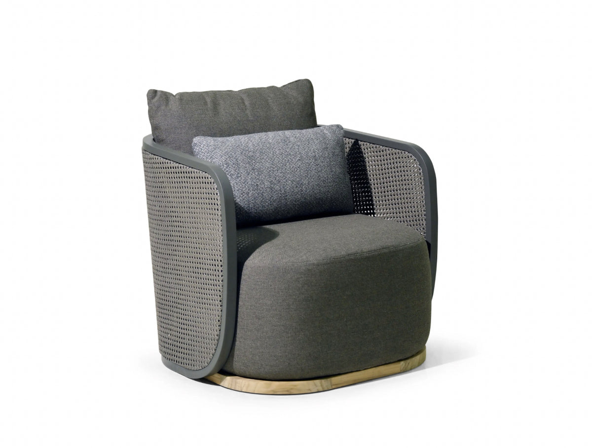 TORINO LOUNGE CHAIR ALUMINIUM TEAK CHARCOL NAT