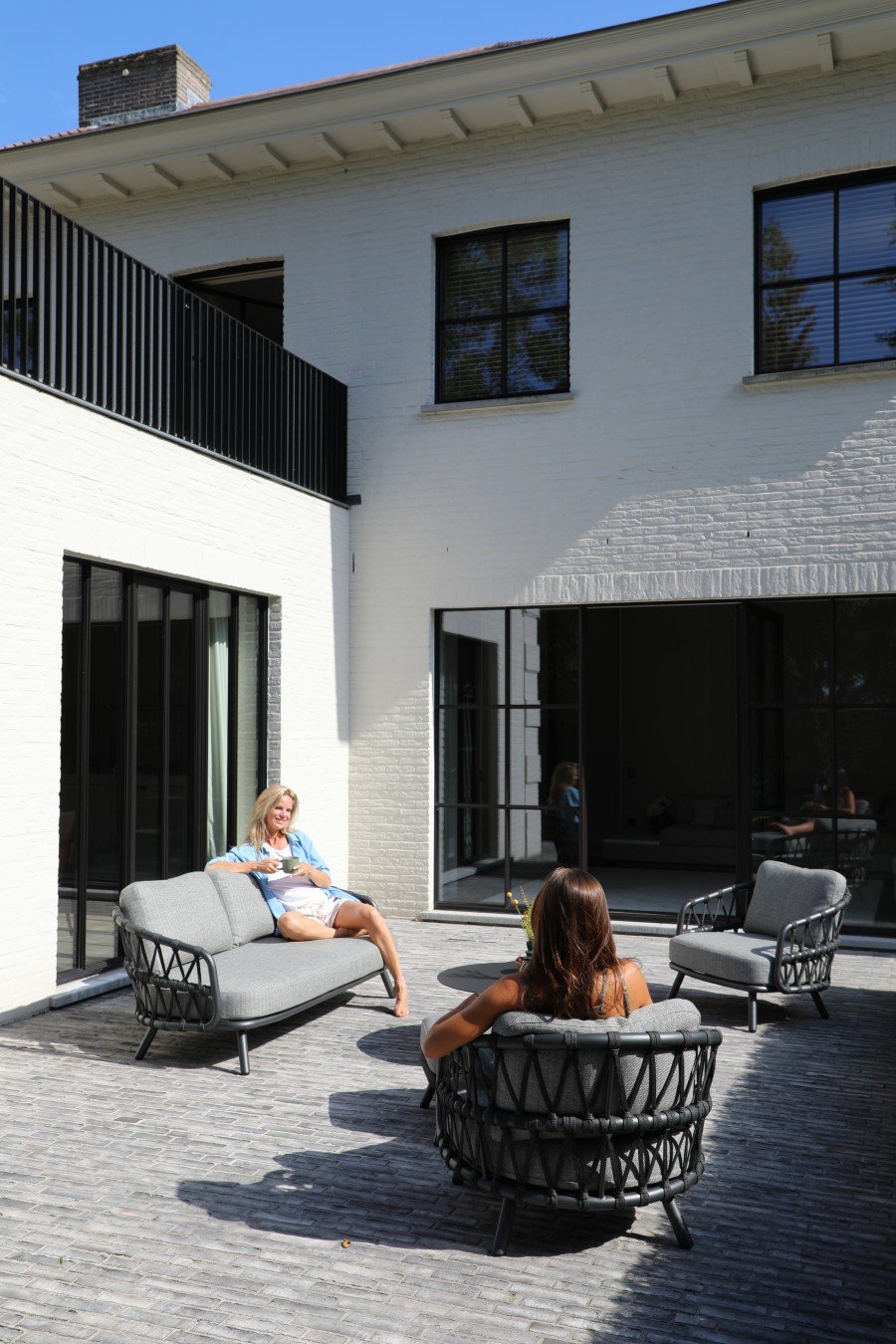 HARBOUR NEO 2 SEATER DARK BROWN ALUMINIUM