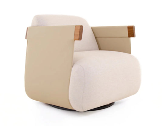 ARMCHAIR    B206-010 LEIGH 101 WHITE NOGAL