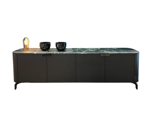BULGARY  BLACK CARVALHO BUFFET WHITH GREEN MARBLE   2400X450X750